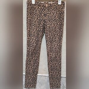 Anthropologie Pilcro Serif Fit Skinny Black Floral Velvet Pants Women's Size 27